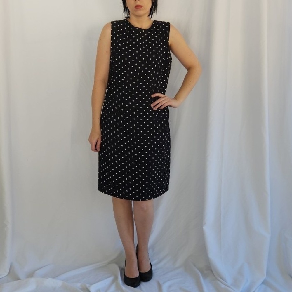 90s/00s Black and White Polka Dot Dress
